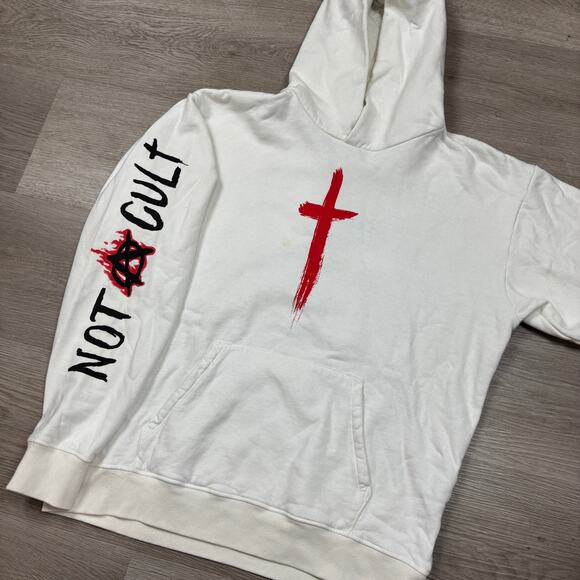Christian Sex Club Not a Cult I Fxcking Love U Hoodie Men's Large - Picture 2 of 11